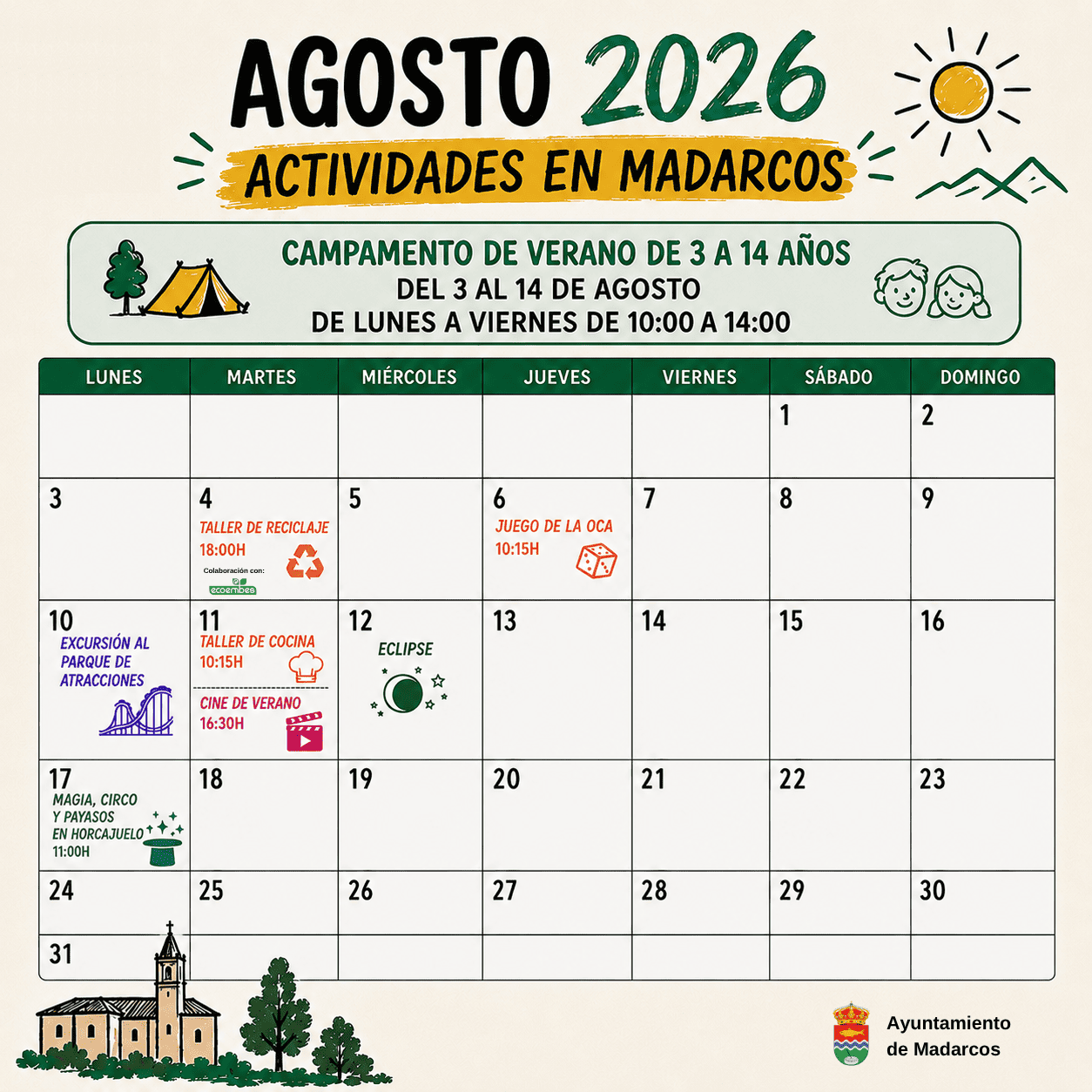 Actividades agosto 2026