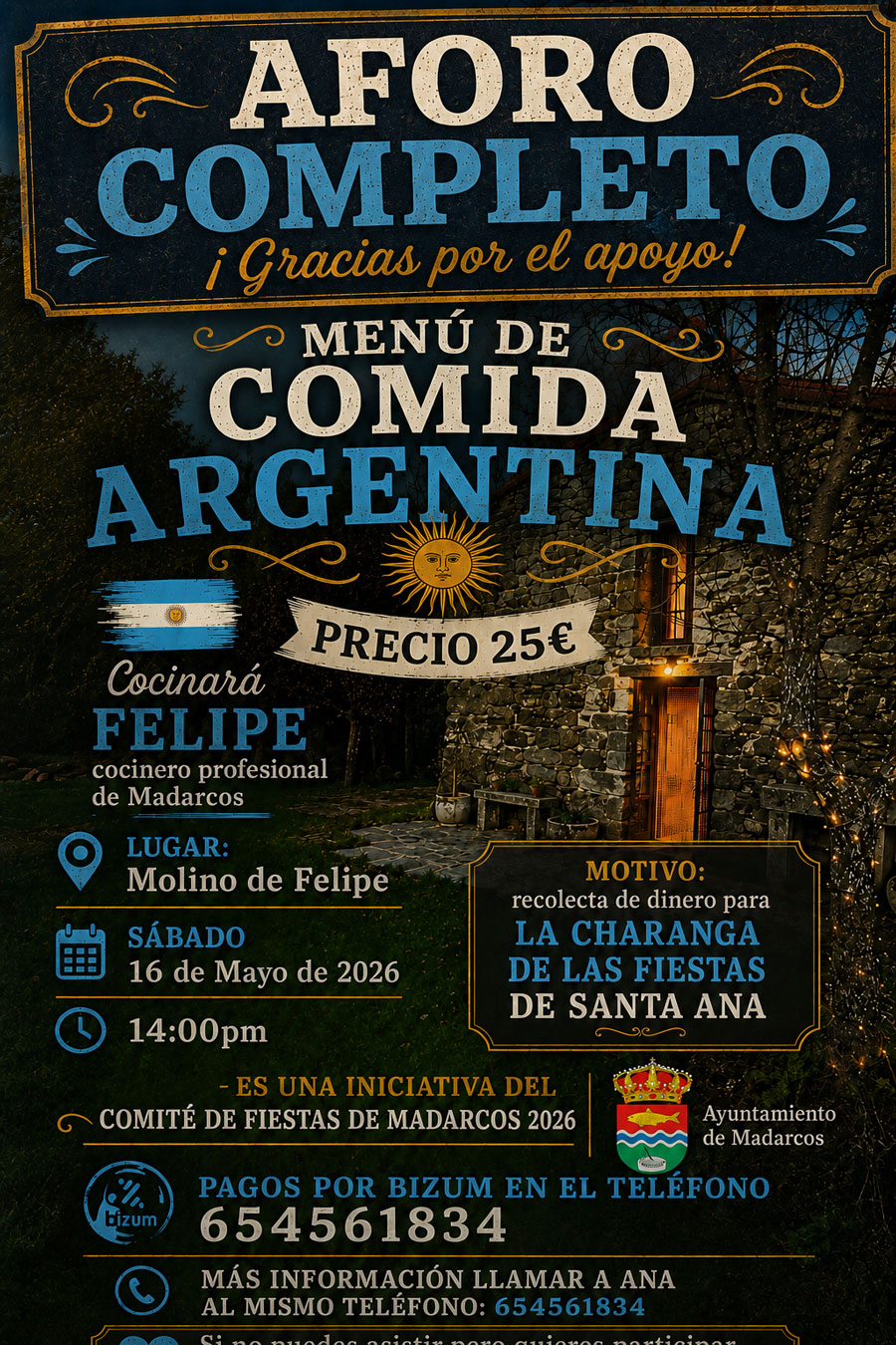 Cartel Comida Felipe fiestas Charanga