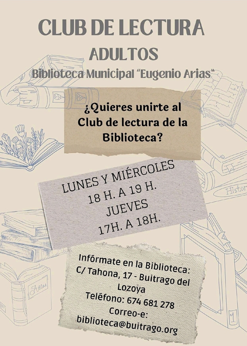 Club de lectura adultos Biblioteca Eugenio Arias