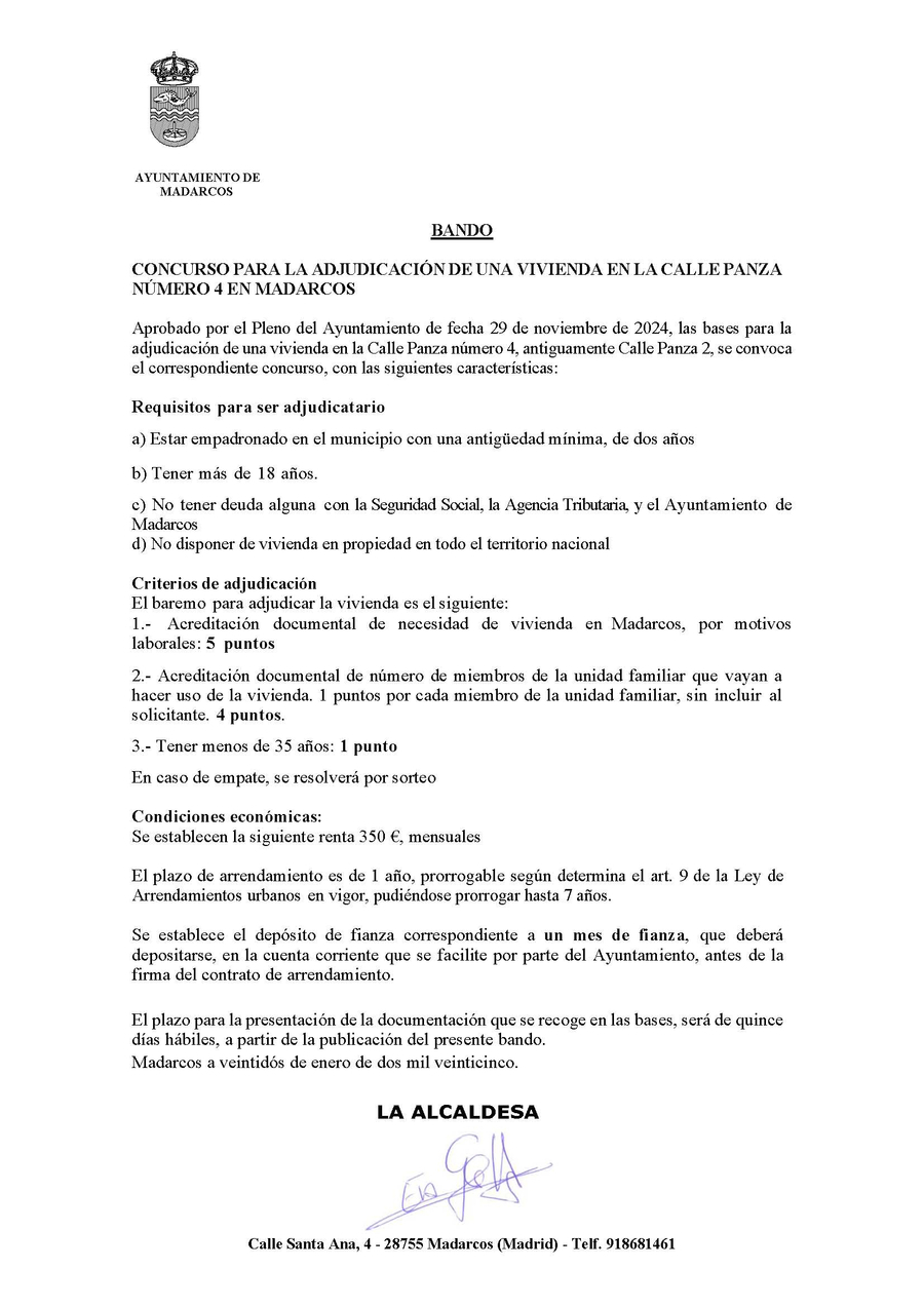 BANDO CONCURSO ADJUDICACION VIVIENDA C. PANZA 4