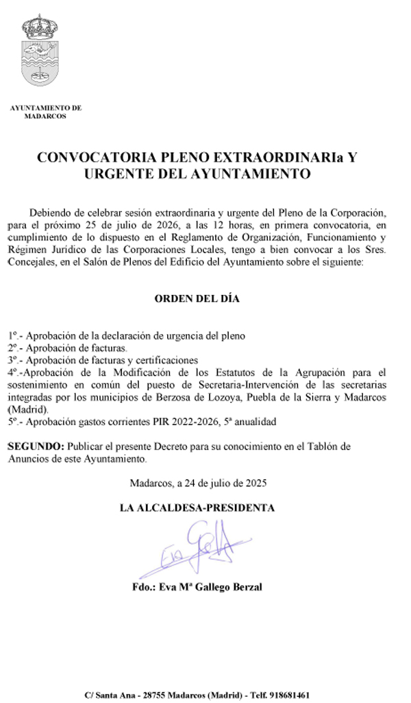 convocatoria pleno 25 jul 2026