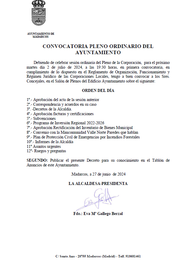 convocatoria pleno