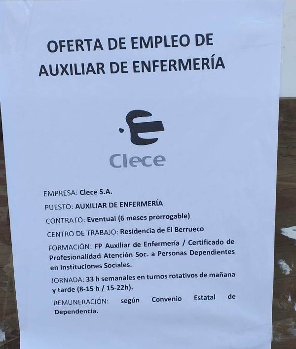 OFERTA EMPLEO EL BERRUECO