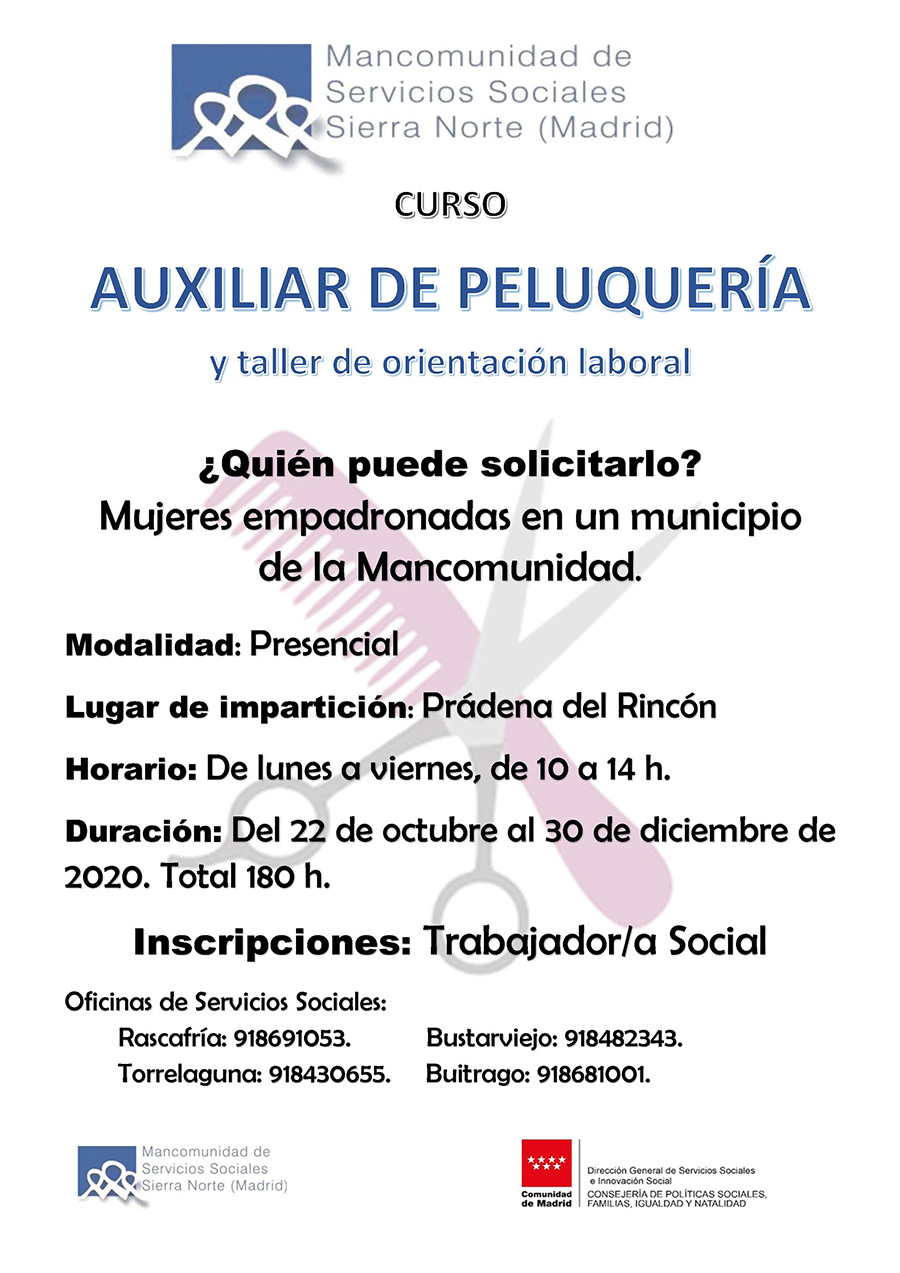 Cartel curso Peluquería