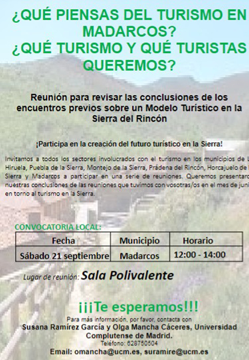 Reunion modelo turistico Sierra del Rincon